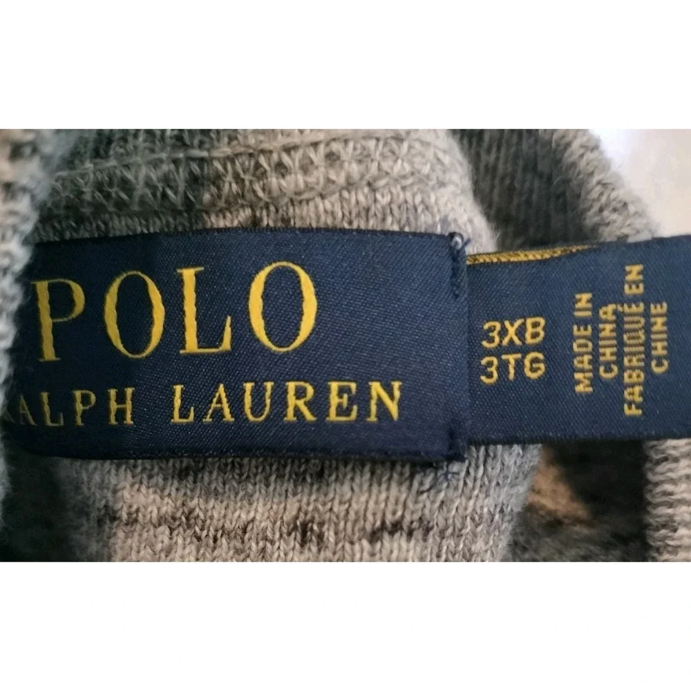 Polo Ralph Lauren Sweater Men 3XB Gray Crewneck Knit Pullover NWT 100% Cotton